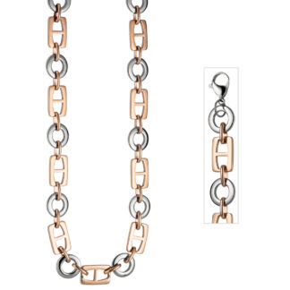 Collier asymmetrisches Stegdesign Edelstahl/PVD rotgoldfarben