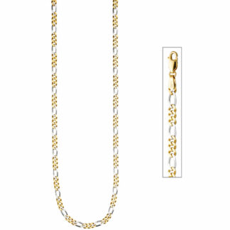 Collier/Figarokette 333 Gelb-/Weißgold 45 cm