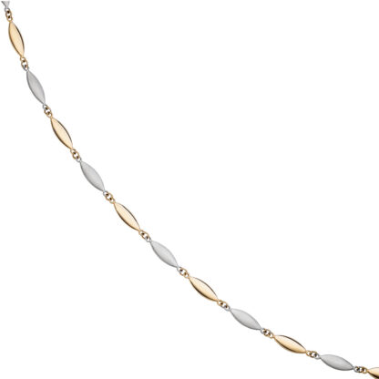 Collier "Marquise" 585 Weiß-/Gelbgold 45 cm – Bild 2