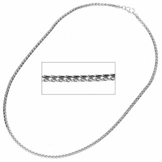Collier/Zopfkette 585 Weißgold 2,6 mm 45 cm