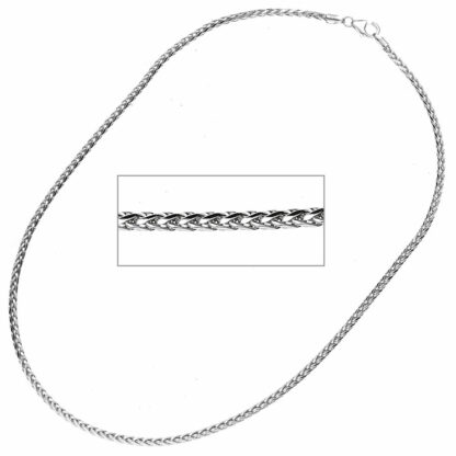 Collier/Zopfkette 585 Weißgold 2,6 mm 45 cm