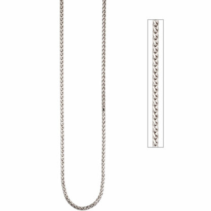 Collier/Zopfkette 585 Weißgold 2,6 mm 45 cm – Bild 2