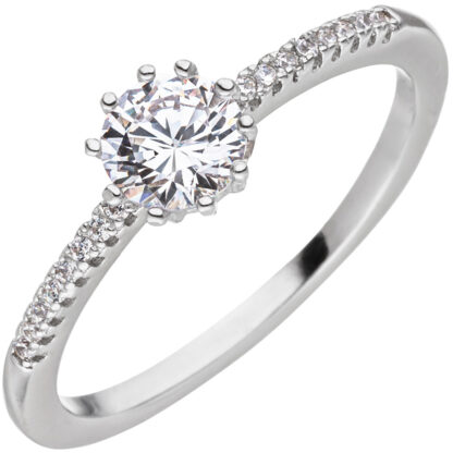Ring 925 Silber mit Zirkonia weiß facettiert