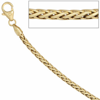 Zopfarmband 585 Gelbgold 2,6 mm 19 cm