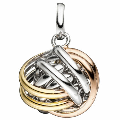 Anhänger 925 Silber tricolor Knoten verschlungen