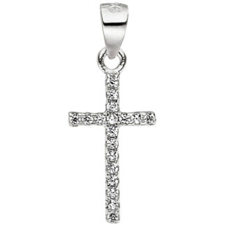 Anhänger "Kreuz" 925 Silber mit Zirkonia weiß