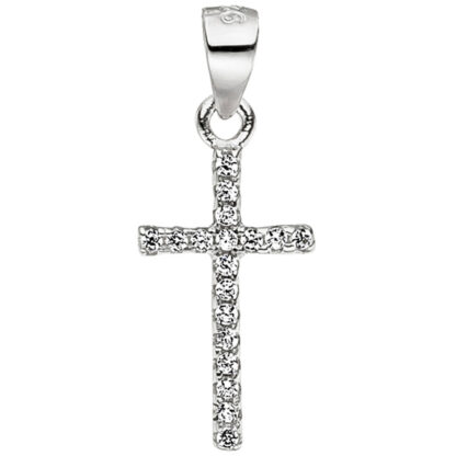 Anhänger "Kreuz" 925 Silber mit Zirkonia weiß