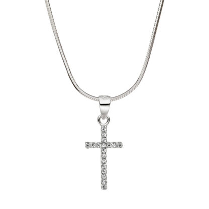 Anhänger "Kreuz" 925 Silber mit Zirkonia weiß – Bild 3