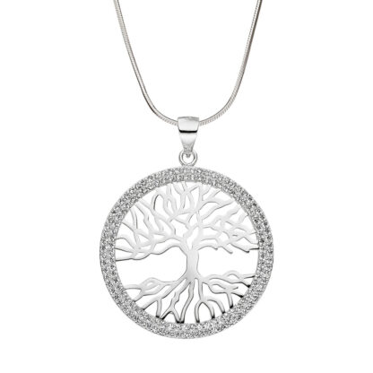 Anhänger "Lebensbaum" 925 Silber mit Zirkonia weiß – Bild 2