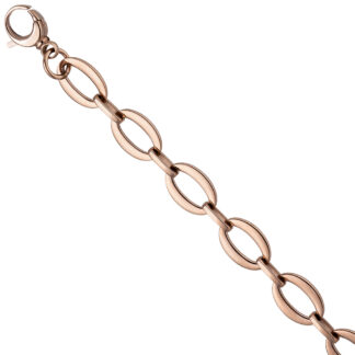 Armband Edelstahl/PVD rotgoldfarben 21 cm oval