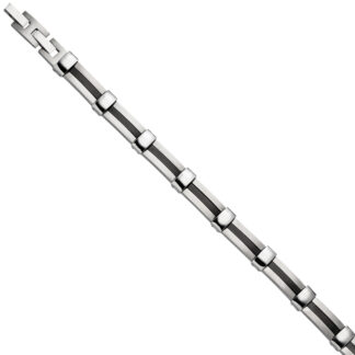 Armband Edelstahl und PVD schwarz Segment beschichtet