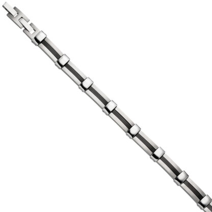 Armband Edelstahl und PVD schwarz Segment beschichtet