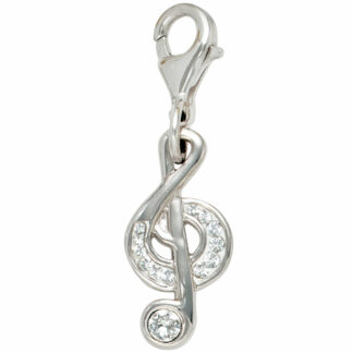 Charm "Notenschlüssel" 925 Silber mit SWAROVSKI ELEMENTS