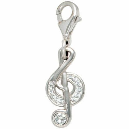 Charm "Notenschlüssel" 925 Silber mit SWAROVSKI ELEMENTS