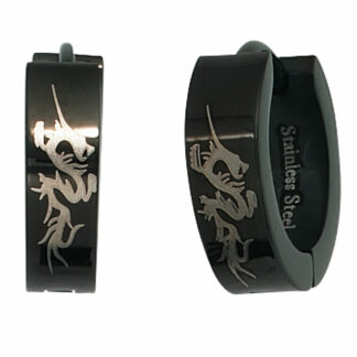 Creolen rund Edelstahl/PVD schwarz FANTASY