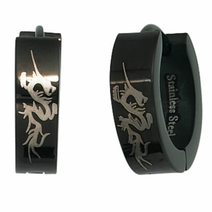 Creolen rund Edelstahl/PVD schwarz FANTASY