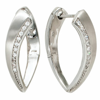 Creolen spitz 925 Silber mit Zirkonia weiß