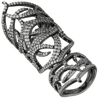 Gelenk-Ring 925 Silber mit Zirkonia weiß