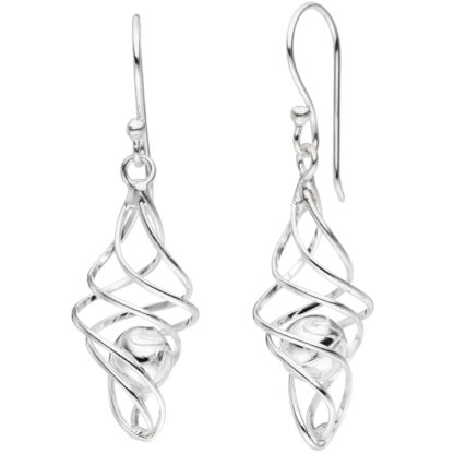 Ohrhaken 925 Silber mit Kugeln beweglich FRACTAL
