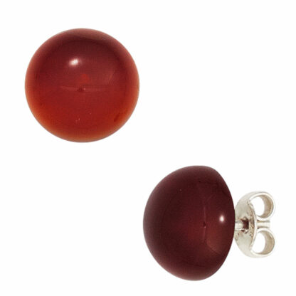 Ohrstecker 925 Silber mit Karneolen rot 10 mm