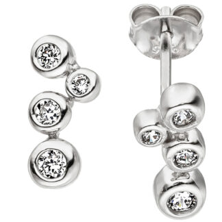 Ohrstecker "Bubbles" 925 Silber mit Zirkonia weiß