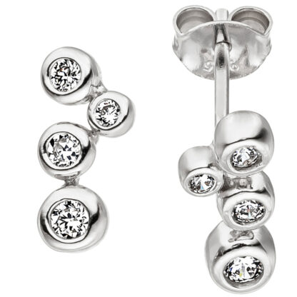 Ohrstecker "Bubbles" 925 Silber mit Zirkonia weiß