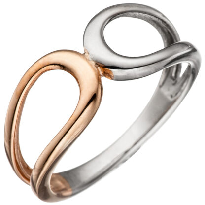Ring 925 Silber/teilrotvergoldet Schlaufen-Design