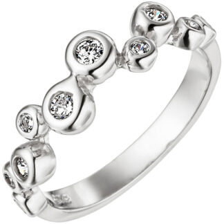 Ring "Bubbles" 925 Silber mit 10 Zirkonia weiß