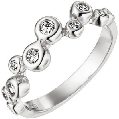 Ring "Bubbles" 925 Silber mit 10 Zirkonia weiß