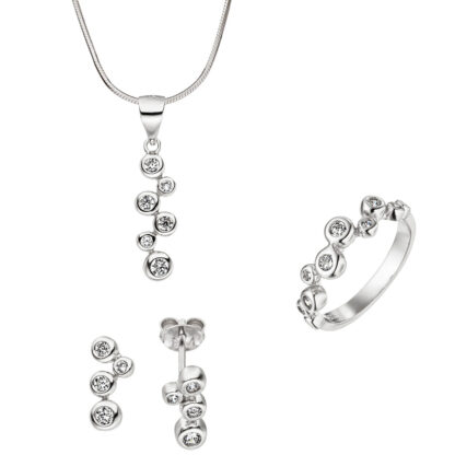 Ring "Bubbles" 925 Silber mit 10 Zirkonia weiß – Bild 2