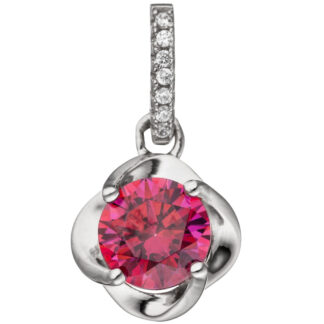 Anhänger "Blüte" 925 Silber mit Zirkonia weiß und pink