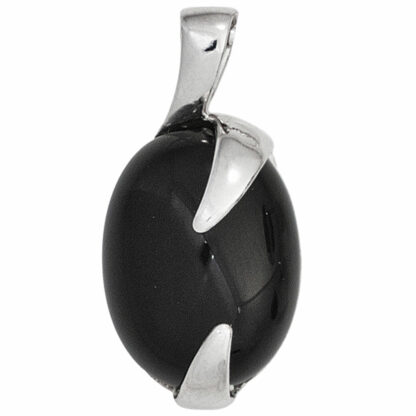 Anhänger oval 925 Silber mit Onyx schwarz