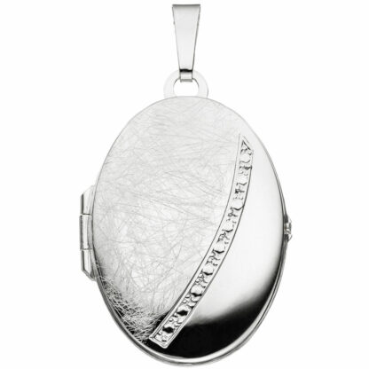 Medaillon oval 925 Silber/teileismatt