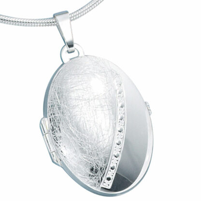 Medaillon oval 925 Silber/teileismatt – Bild 2