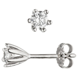 Ohrstecker Solitär 925 Silber mit Zirkonia weiß 4,6 mm