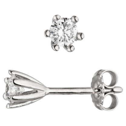 Ohrstecker Solitär 925 Silber mit Zirkonia weiß 4,6 mm