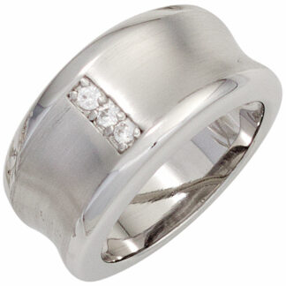 Ring 925 Silber/teilmattiert mit 3 Zirkonia weiß