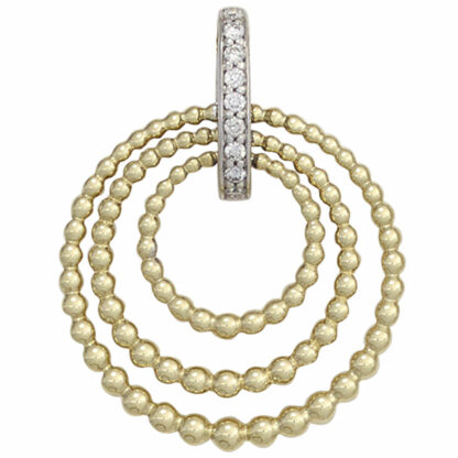 Anhänger 585 Gelb-/Weißgold mit Brillanten 3-Ringe