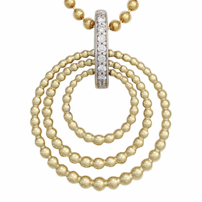 Anhänger 585 Gelb-/Weißgold mit Brillanten 3-Ringe – Bild 3