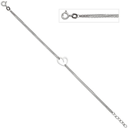Armband 2-reihig "Herz" 925 Silber