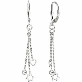 Boutons "Herz-Stern-Kugel" 925 Silber