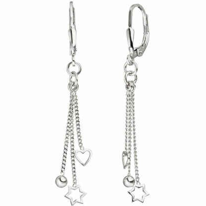 Boutons "Herz-Stern-Kugel" 925 Silber