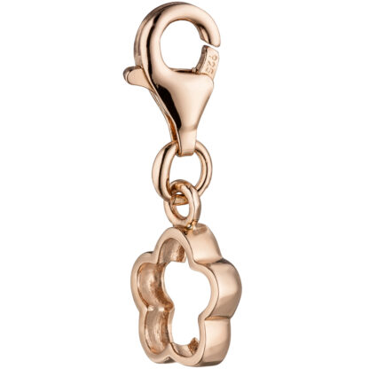 Charm "Blume" 925 Silber/rotvergoldet