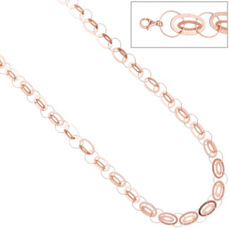 Collier 925 Silber/rotvergoldet Spirale mit Struktur