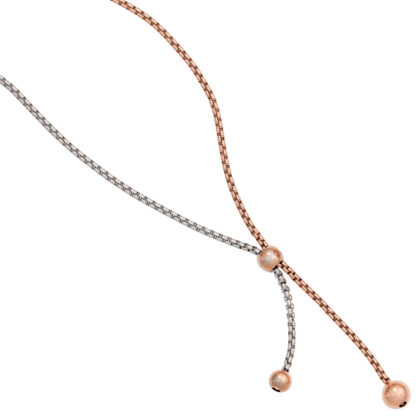 Collier Edelstahl/teilrotvergoldet mit Kugeln – Bild 2