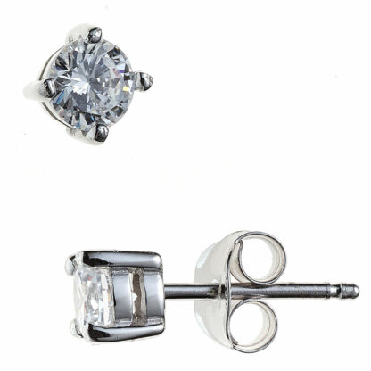 Ohrstecker 925 Silber mit 2 Zirkonia rund