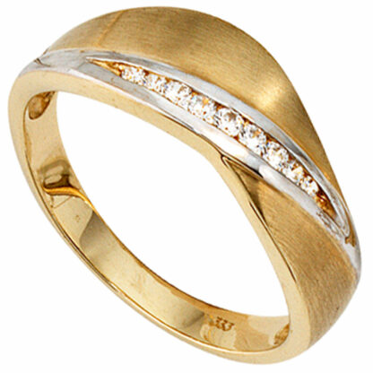Ring 333 Gelbgold mit 9 Zirkonia weiß