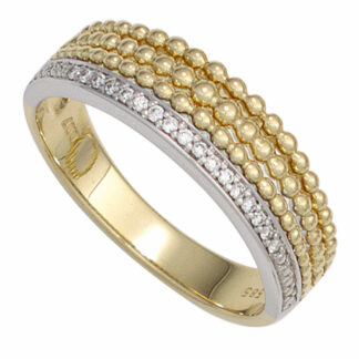 Ring 585 Gelb-/Weißgold mit 17 Brillanten
