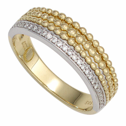 Ring 585 Gelb-/Weißgold mit 17 Brillanten