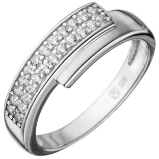 Ring 925 Silber mit weißen Zirkonia